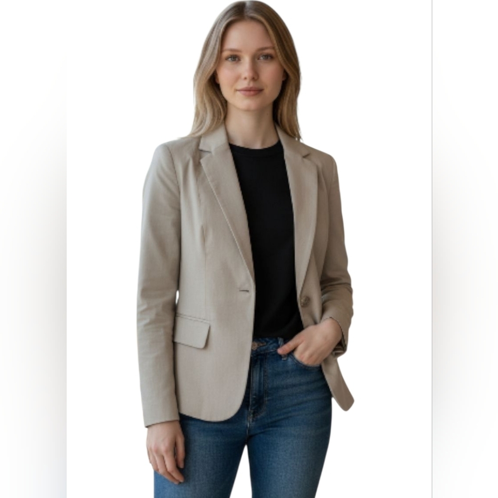 Tan/khaki New York and Company blazer/jacket